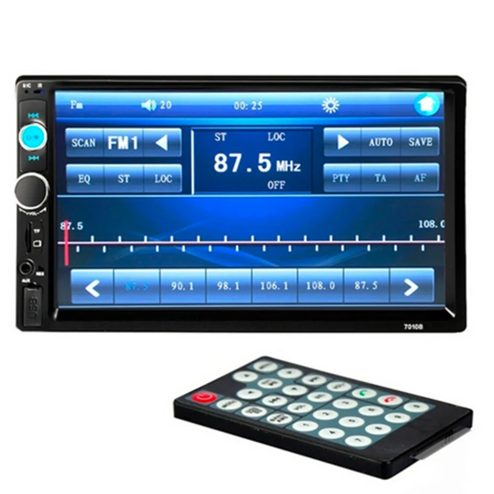 

Double 2 DIN Car Bluetooth Audio 7in HD Radio In Dash Touch Screen Stereo MP3 MP5 Player 7010B USB Steering Wheel Control