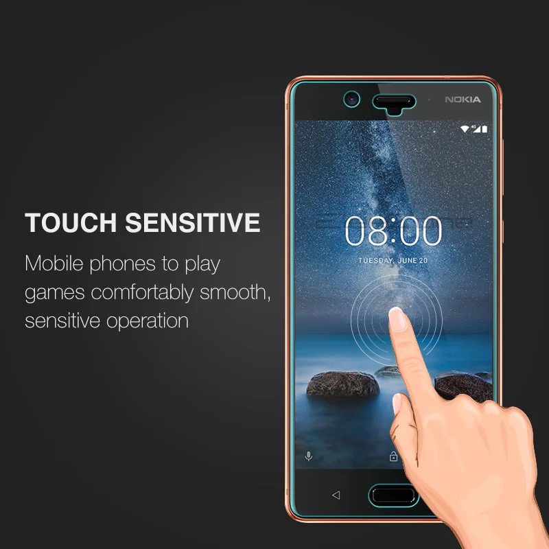 9H Transparent Tempered Glass For Nokia 8 Screen Protector Film For Nokia 8 HD Explosion-proof Screen Protective 2.5D Front Film (6)