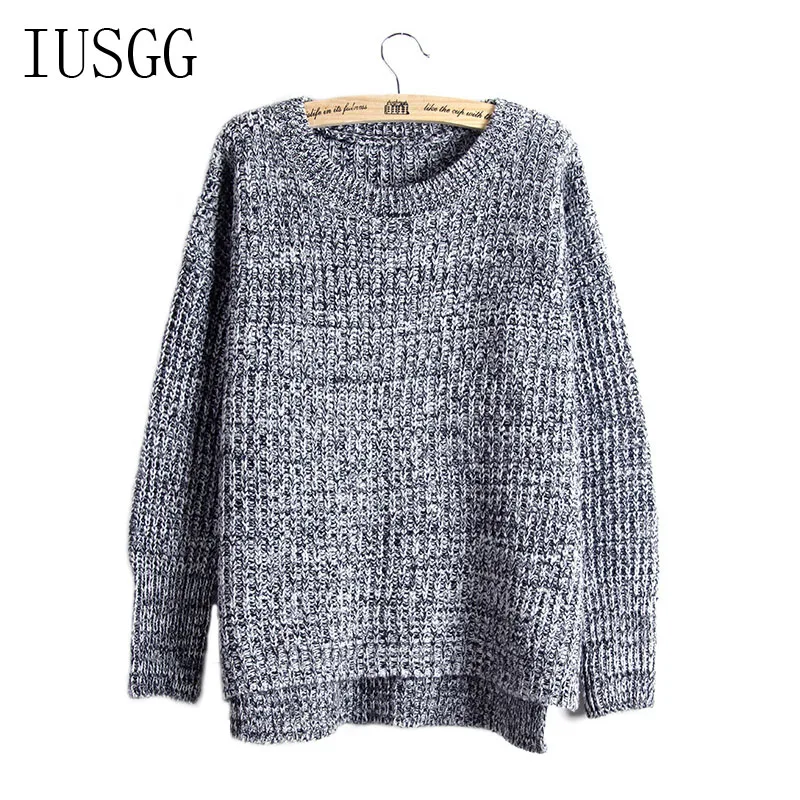 

2019 New Winter Women Sweaters Korean Fashion O-Neck Regular Long Sleeve Pullovers Solid Loose Knitted Sweaters Female Tops