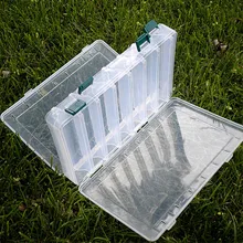 Double Sided 14 Compartments Fishing Tackle Tools Box Lure Fishhooks Float Sinker Line Fishing Accessories Box 270x180x47mm