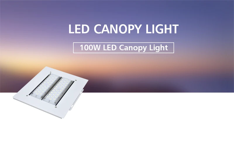 100-150 Вт Светодиодная подсветка канапе для освещение заправочной станции 160lm/Вт, гарантия 5 лет, IP66 PF> 0,98