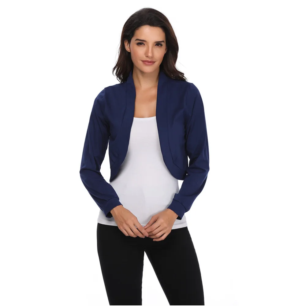 

Womens Jackets Autumn Tops Long Sleeve Cotton Open Stitch Shrug Bolero Vintage Female Ladies Black Jacket Women Outerwear Coat