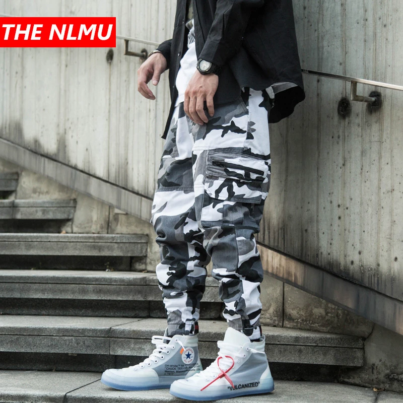 

2019 Mens Hip Hop Pant Pockets Vintage Camouflage Cargo Pant Men Streetwear Casual Harem Pants Military Tatical Trousers WG18