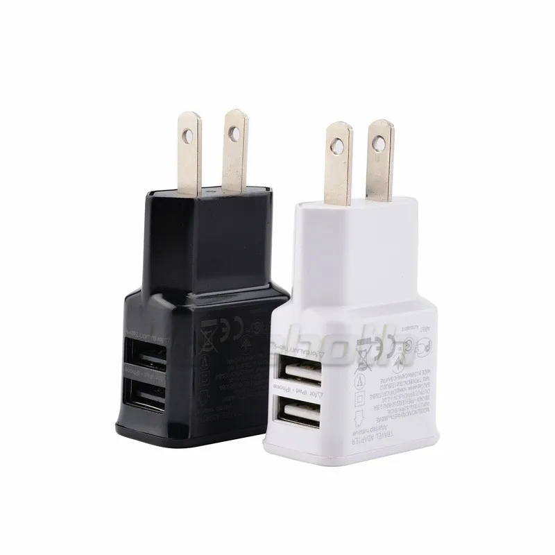 Универсальное настенное зарядное устройство с 2 USB портами и вилкой Стандарта 2A