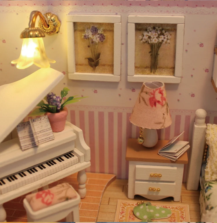 CUTEBEE кукольный дом Миниатюрный DIY кукольный домик с деревянная мебель для дома звездное небо игрушки для детей подарок на день рождения M026