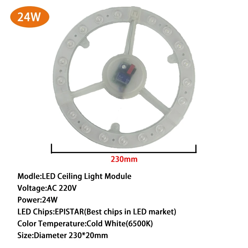 Потолочные светильники Светильник ing источник светодиодный модуль светильник переменного тока 220V 12 Вт, 18 Вт, 24 Вт, энергосберегающие лампы Luminaria потолочный светильник для дома Освещение в помещении - Цвет: LED Module light 24W