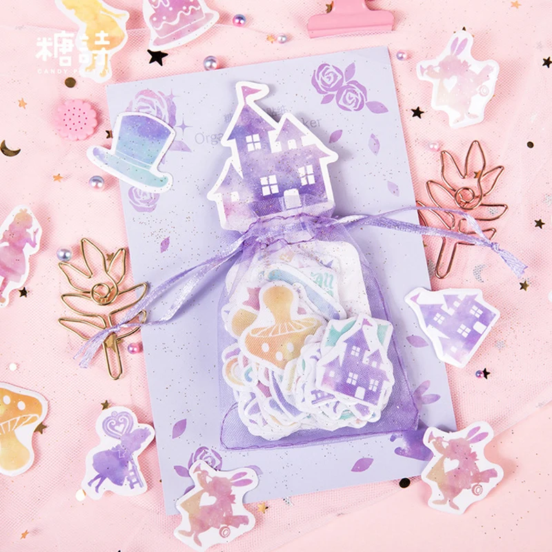 

100 pcs/lot Cartoon Dream Color house paper sticker package DIY diary decoration sticker album scrapbooking