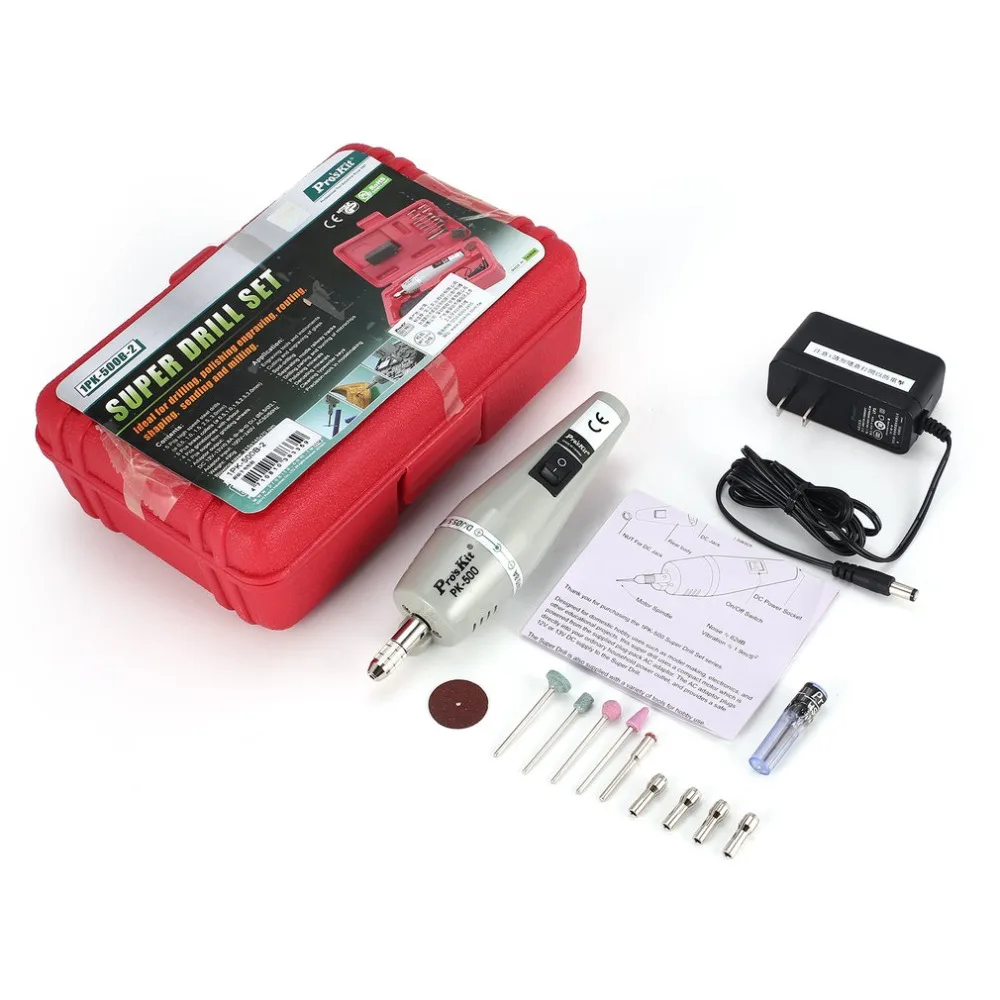 

Proskit Grinder Engraving Pen Electric Drill Variable Speed Rotary Tool Grinding Machine Mini-mill DIY Wood Work Repairing