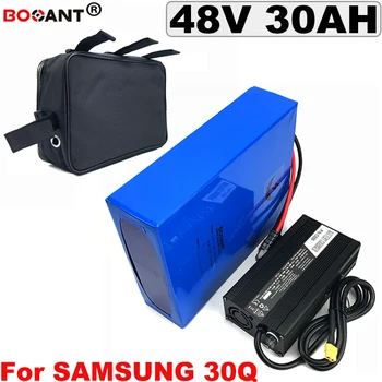 شراءل الأصلي سامسونج 30Q 18650 الخليوي 48 V 30AH بطارية ليثيوم حزمة 1200 W + حقيبة الكهربائية E- سكوتر البطارية 13 S 48 V شحن مجاني