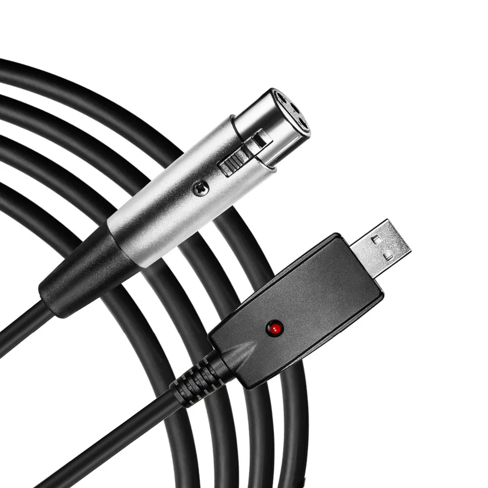 

Neewer USB Male to 3-Pin XLR Female Microphone Converter Cable Studio Audio Connector Cord Adapter for Computers with USB Port