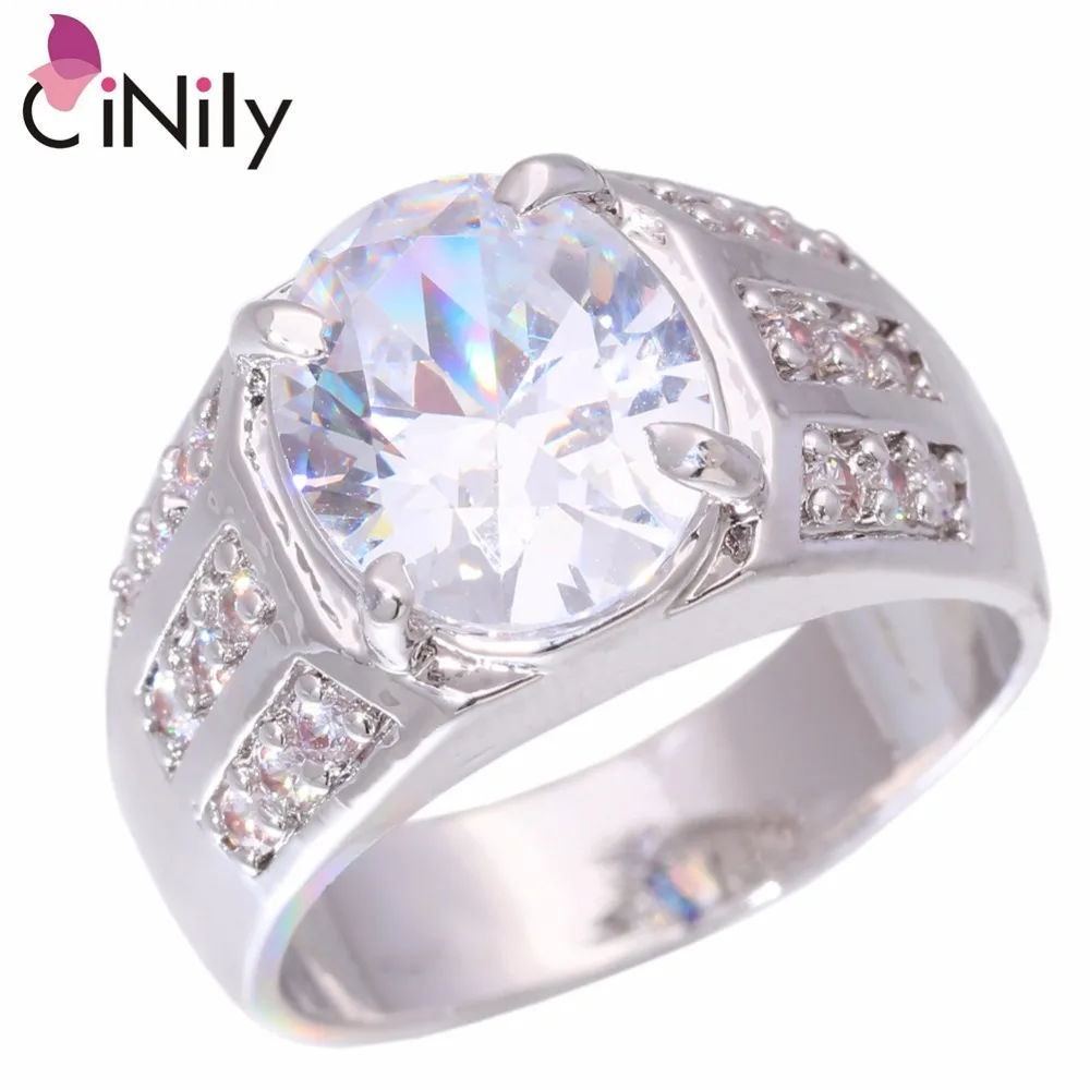 CiNily Multigem Cubic Zirconia Silver Plated Wholesale Hot Sell Jewelry for Women Wedding Party Ring Size 5-7 NJ10904-06