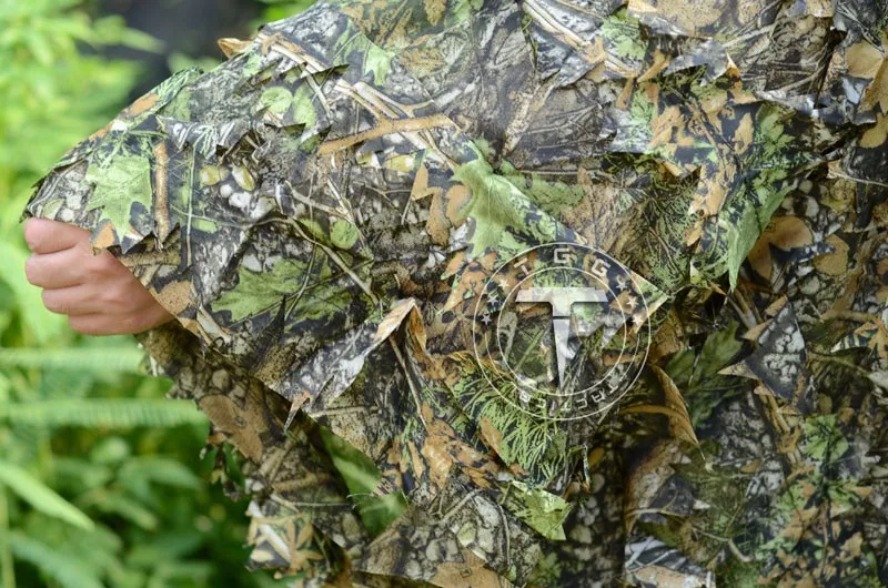 TTGTACTICAL Сверхлегкий 3D Лист Дышащий Ghillie Пончо Голос Молчит Охота Снайпер Airsoft CS Тактический Ghillie Костюм Леса