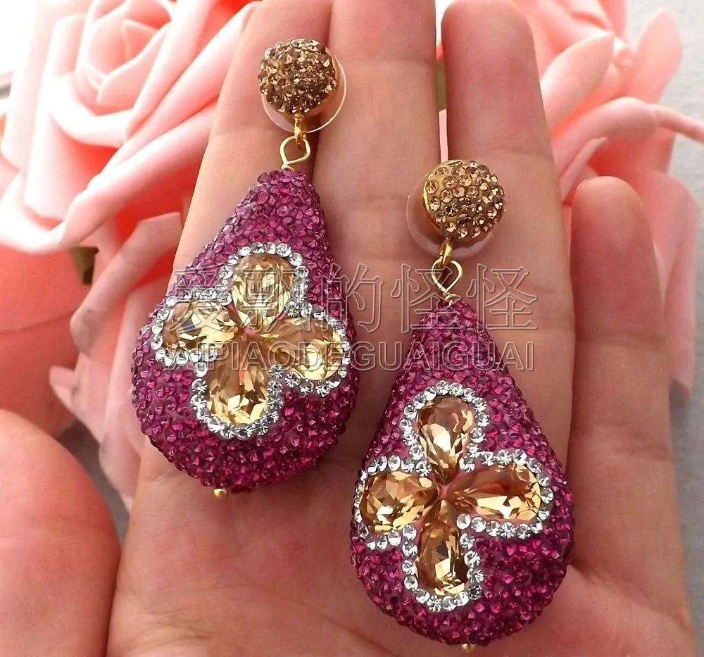 E062315 2." желтый кристалл CZ Серьги купить в OCHA.RU