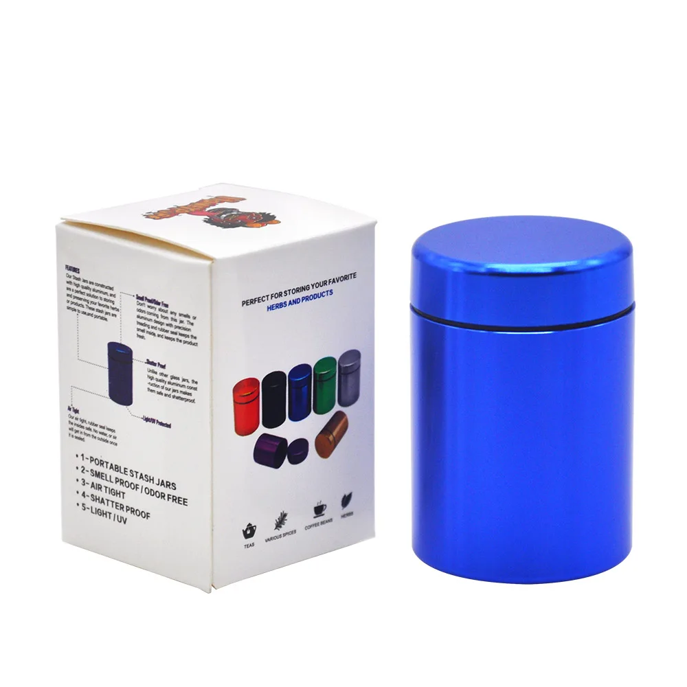 Коробка для таблеток, водонепроницаемый герметичный алюминиевый чехол для лекарств, держатель для бутылки, контейнер для хранения бутылок - Цвет: Blue