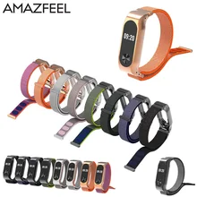 Amazfeel mi Группа 2 ремень из металла для Xiaomi mi Группа 2 нейлон браслет mi Группа 2 Напульсники заменить ремешок