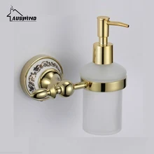 Dispensador de jabón líquido de lavado de cerámica de oro Vintage europeo pulido soporte de jabón líquido de montaje en pared accesorios de baño Gm5