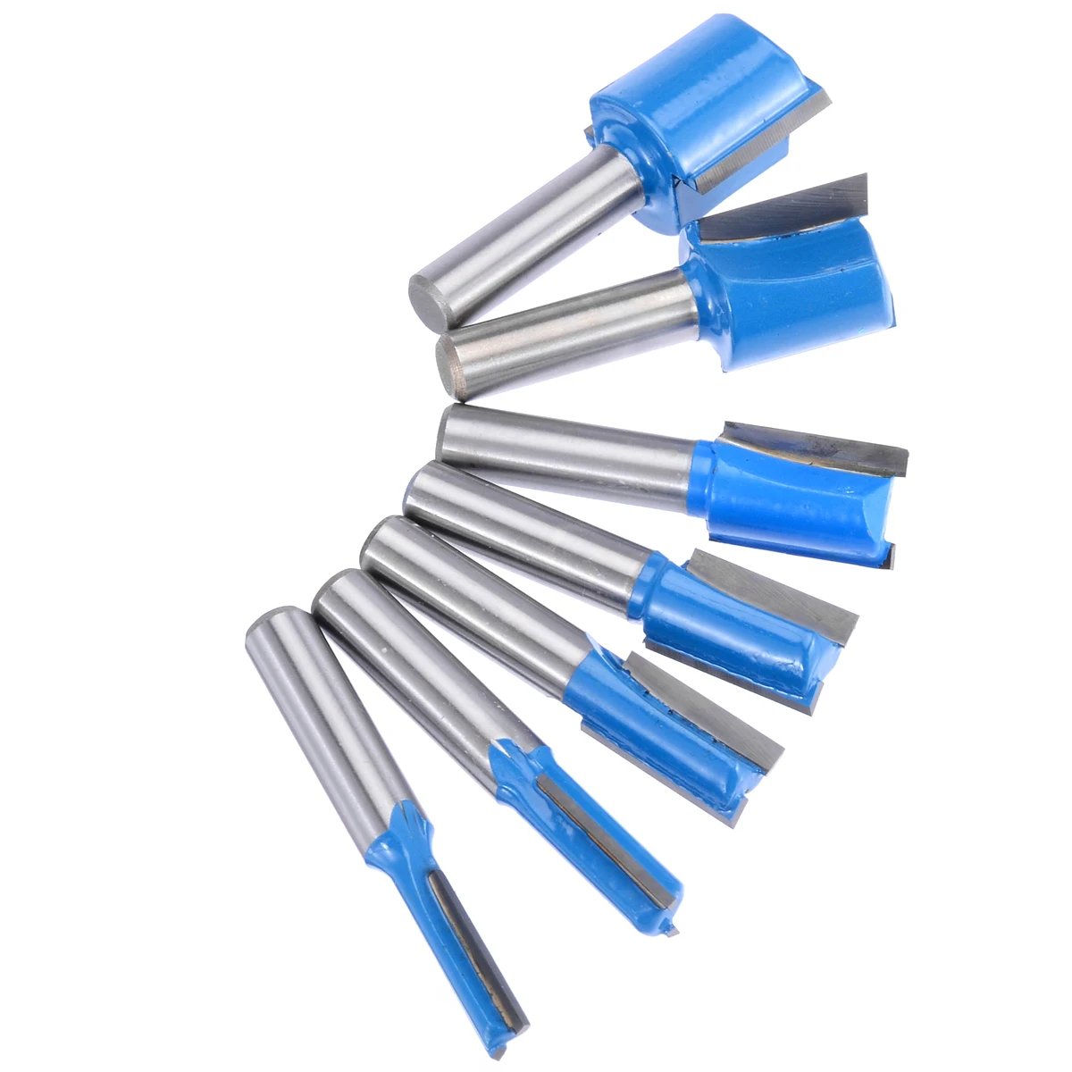 7pcs 8mm Shank Straight/Dado Router Bit Set 6mm 8mm 10mm 12mm 14mm 18mm 20mm Woodworking Milling Cutter