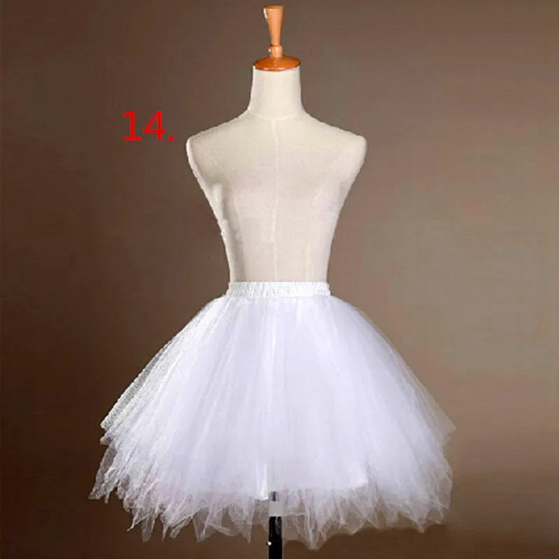 Ceny W magazynie krótka halka tanie podkoszulek Jupon wielobarwne tiul krynoliny Rockabilly akcesoria ślubne 2019 darmowa wysyłka