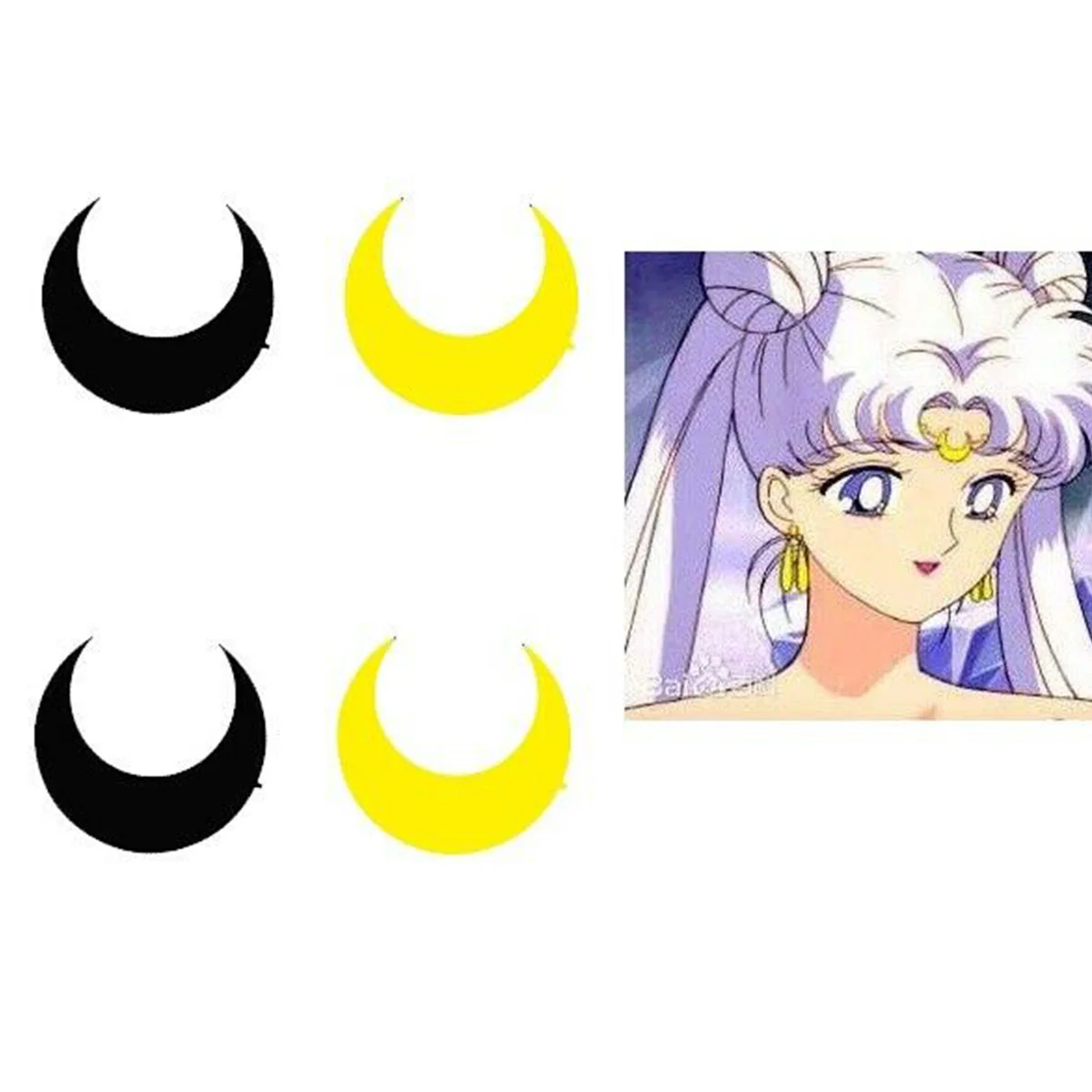 

4 Pieces Sailor Moon Tsukino Usagi Neo Queen Temporory Forhead Tattoo Cosplay