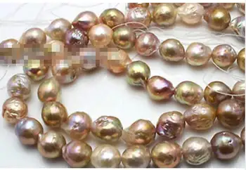 

Beautiful natural baroque 12-14 mm kasumi pearl necklace 18inch 36"