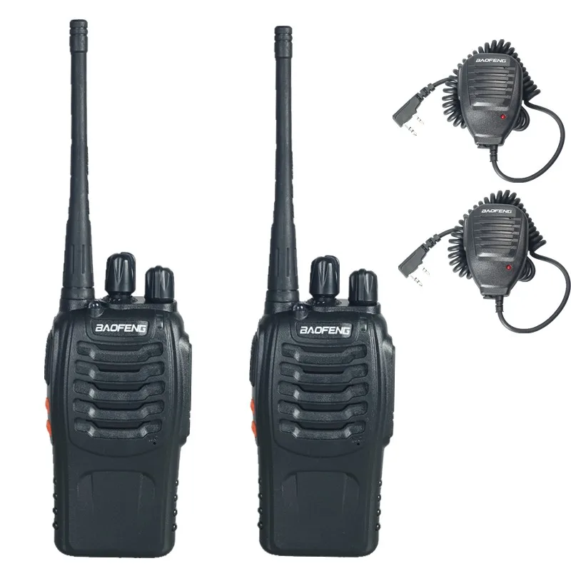 2PCS Baofeng BF 888S Walkie Talkie + Handheld Microphone Speaker MIC