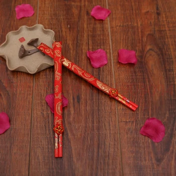 

100pcs Wood Chinese Chopsticks Printing Both the Double Happiness and Dragon,Red Wooden Chopstic Wedding Favor