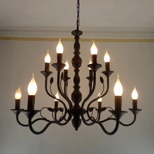 Vintage negro Metal lámparas de hierro forjado lámpara de casa para sala de Metal Industrial araña rústica lámpara de candelabro Lamparas y Candelabros de hierro forjado Lámpara de colgar de hierro lampara escalera