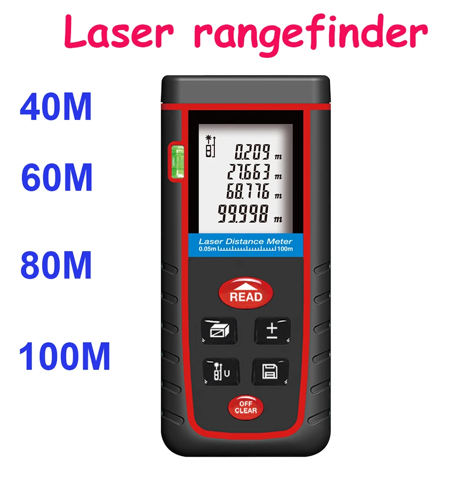 

RZ-S40 laser rangefinder laser distance meter gauge range finder 40M 60M 80M 100M with level bubble volume area distance tester