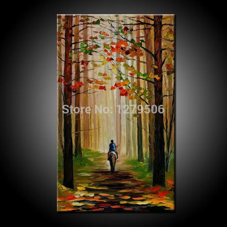 Oil Painting Manufacturer Wholesale High Quality Abstract Landscape Oil Painting Lonely Man And Horse Walking Pic.jpg