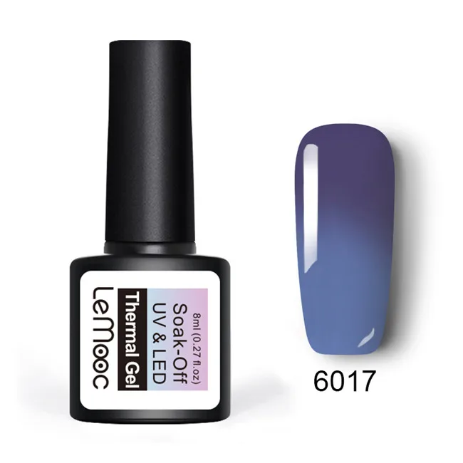 LEMOOC, 8 мл, 3 цвета, Термальный Гель-лак для ногтей, меняющий температуру, замочить, УФ Гель-лак для маникюра Лак для ногтей - Цвет: 6017