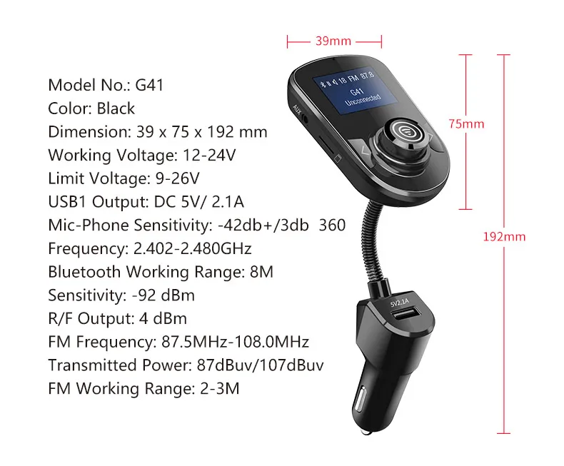 Автомобильный Bluetooth fm-передатчик беспроводной радио адаптер fm-модулятор громкой связи музыкальный mp3-плеер аудио USB зарядное устройство автомобильные аксессуары