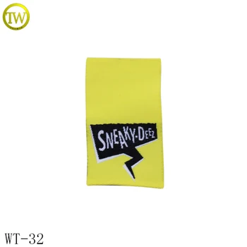 

WT32 Fashion Brand logo label Custom Wove main Neck Label for Garment