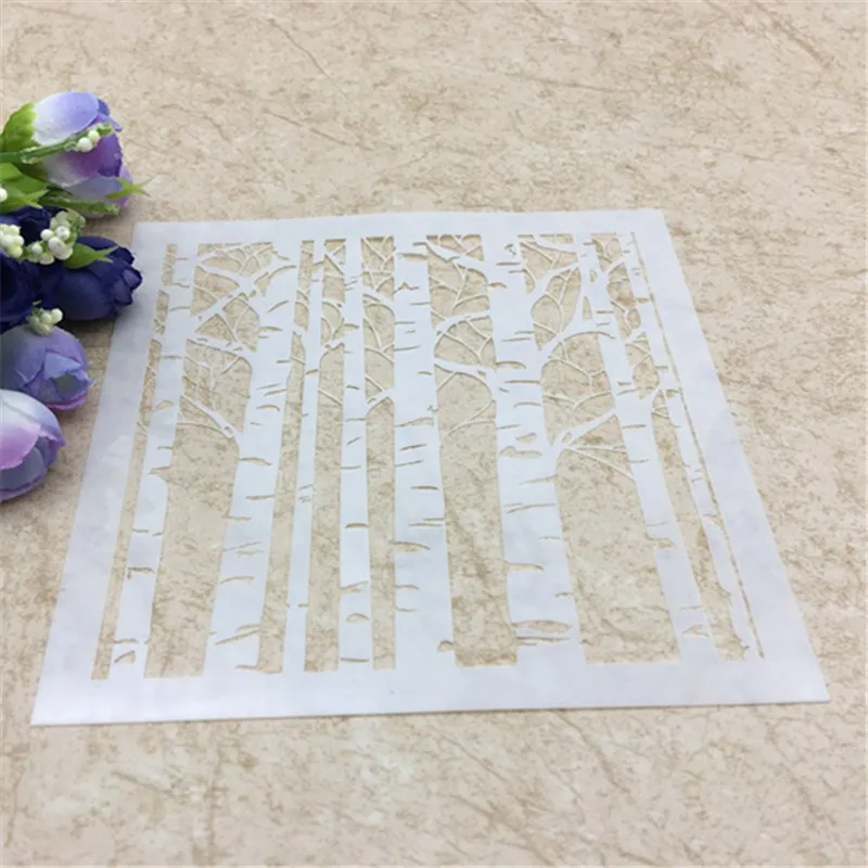 White Birch Layering Stencils Scrapbooking Photo Album Embossing DIY Card Craft