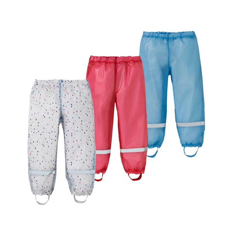 

2019 Summer Kids Rain Pants Waterproof Girl Leggings PU Sport Baby Boys Trousers Spring Toddler Children's Bottoms Clothing