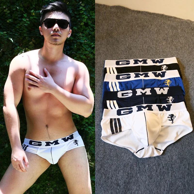 

New design underwear men fashion nylon briefs men slip sexy underwear for gay/male/boy GMW