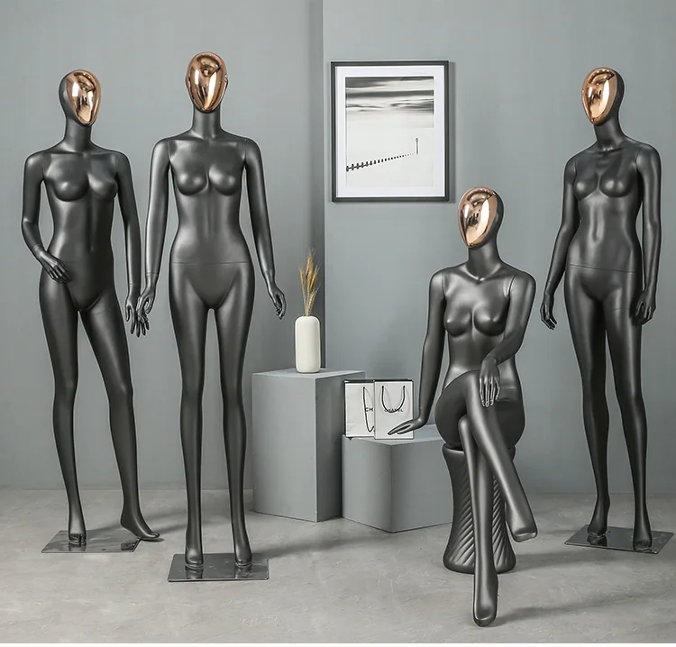 

New Style Full Body Mannequin Fiberglass Black Mannequin Female Manikin Made In China
