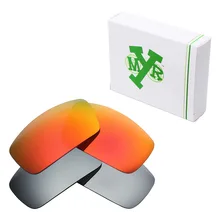 2 пары Mryok поляризованные Сменные линзы для Окли столовой 2006 Солнцезащитные очки Серебро Титан и огонь красный