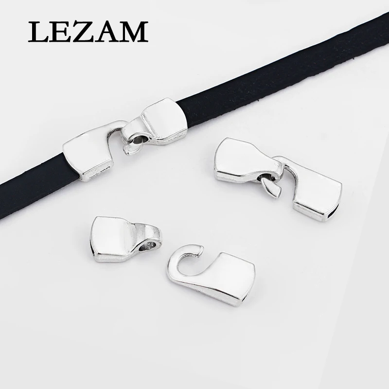 Buy 5 Sets Antique Silver Charms Easy Hook Clasp For