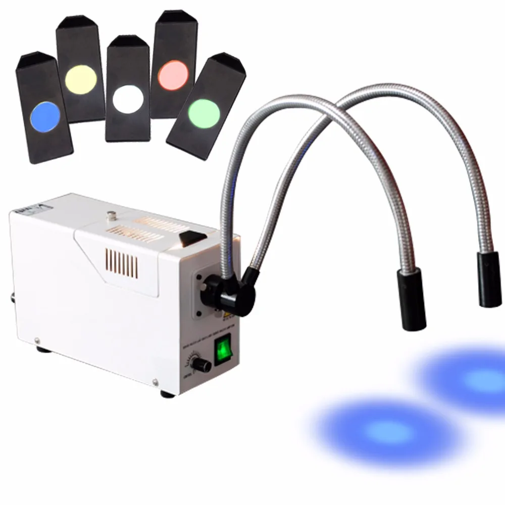 

Newly Design Dual Metal Pipe Fiber Optic Halogen Illuminator with Interchangeable Lighting Color + FREE Five (5) Color Filters