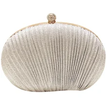 NEW Lady Diamond Evening Clutch Bag Women Wedding Shiny Handbags Bridal Pleated Purse Bags Chain Shoulder