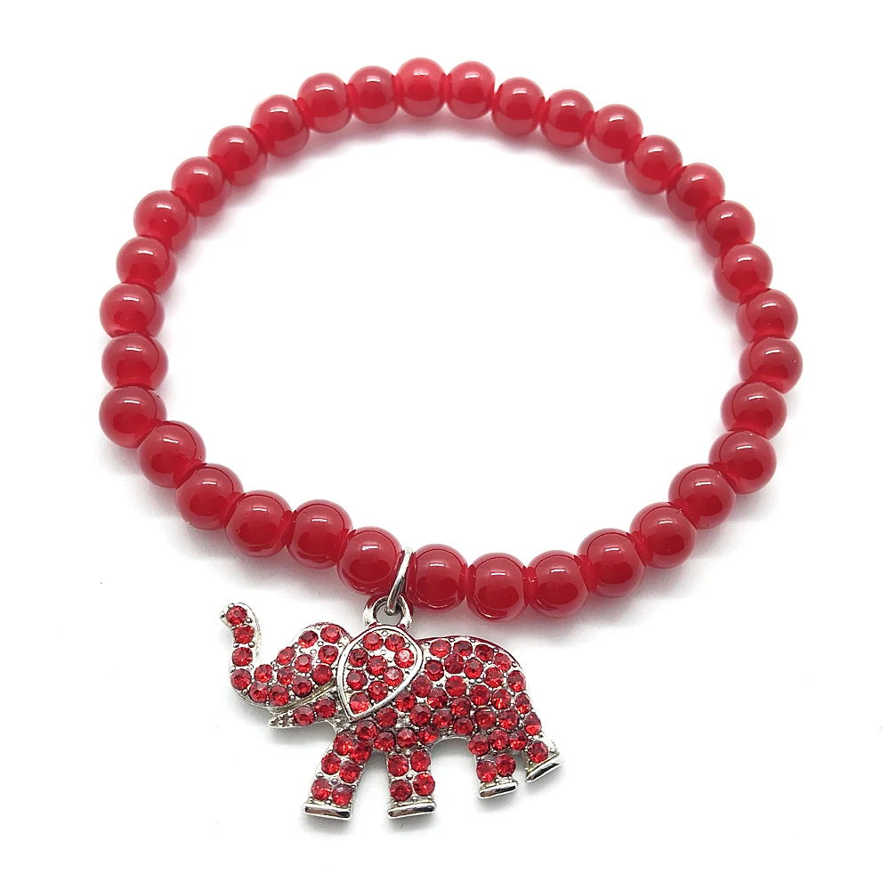 

Hot fashion animal elephant pendant bead bracelet for Greek letter society DELTA SIGMA THETA sorority symbol jewelry red bangle