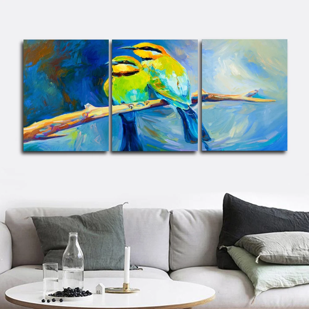 

Laeacco Abstract Watercolor Birds Animal Posters and Prints Wall Art HD Canvas Painting Nordic Home Decoration Living Room Decor