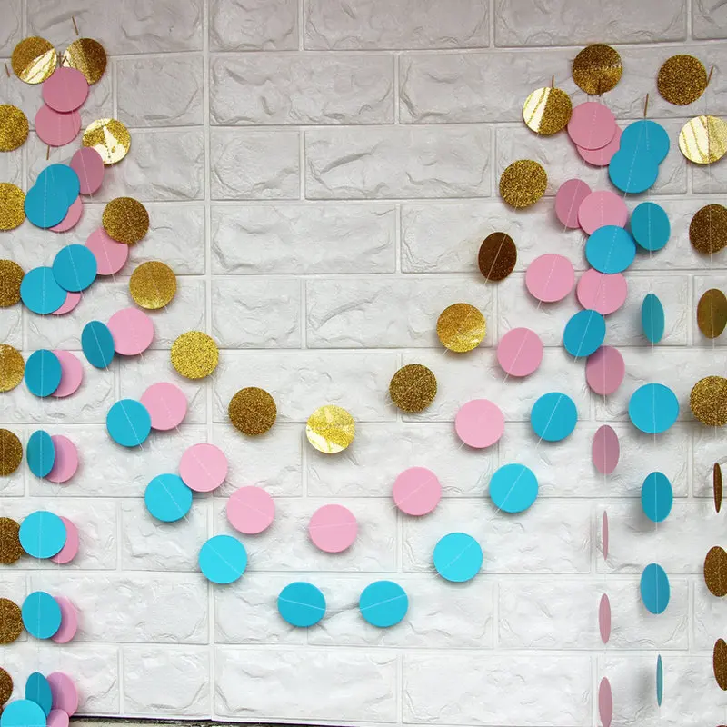 Бирюзовый розовый с золотой бумагой комплект гирлянды для дня рождения ребенка