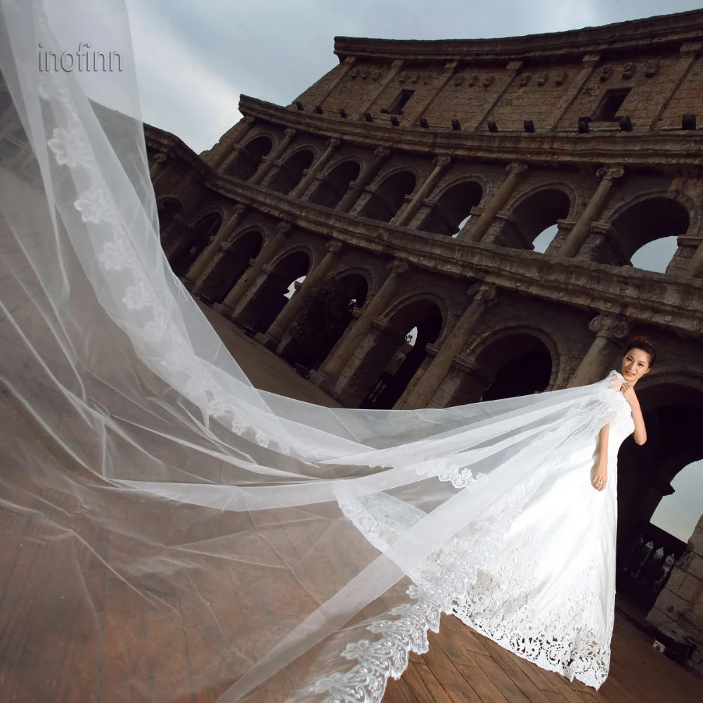 2019 brand new Simple Girls Long Cheap Real White/Ivory One layer Bridal Wedding Veil Accessories Without Clip In Stock | Свадьбы и