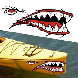 2 шт./компл. модные Водонепроницаемый зубы акулы рот ПВХ Стикеры наклейки для рыбалки океан лодка каноэ лодка аксессуар груза падения