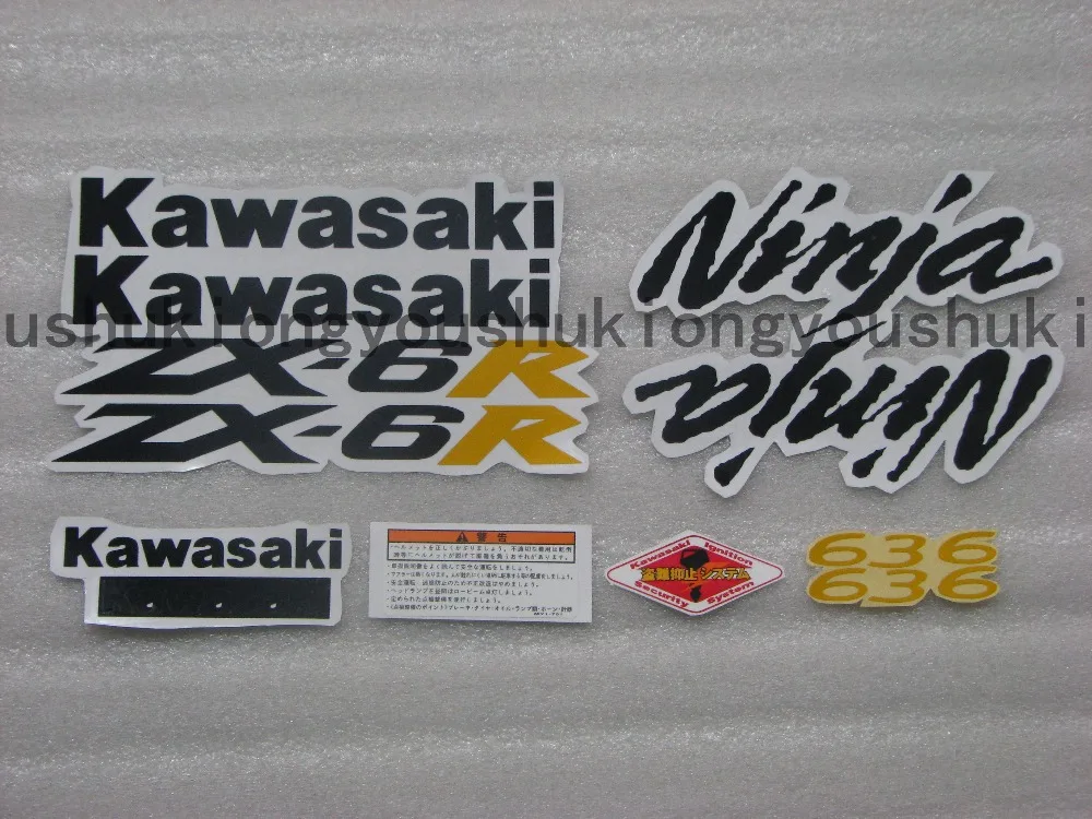 

Motorcycle High Quality Color Model 3D Car Sticker Waterproof Reflective stickers fit for kawasaki zx-6r black and yellow color.