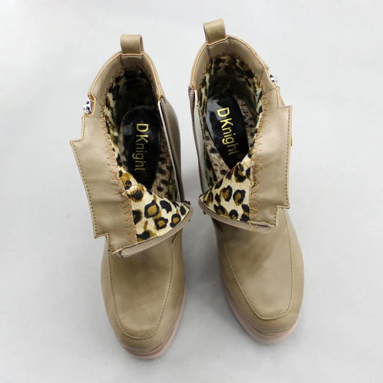 New Women High Heels Ankle Boots Zipper Casual Platform Shoes Woman Fashion Motorcycle Boots Girls Warm Autumn Winter Botas 2017 (19)