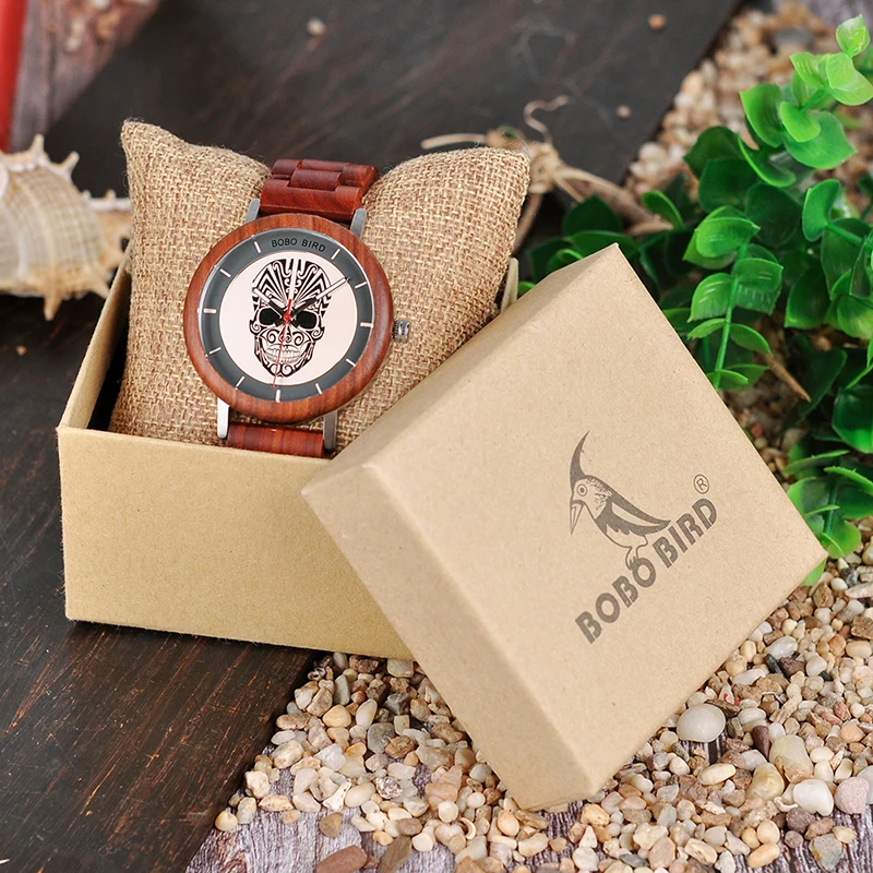 BOBO BIRD relogio masculino Mens Vintage Wooden Watches Luxury Quartz Wristwatches Timepieces Drop Shipping C-Q12