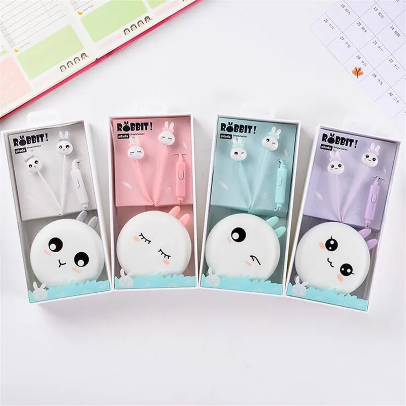 

Cute Cartoon Rabbit Wired Headphones Earphones With Mic Girl Daughter Music Earbuds Headset For Phone MP3 Kids Christmas Gift