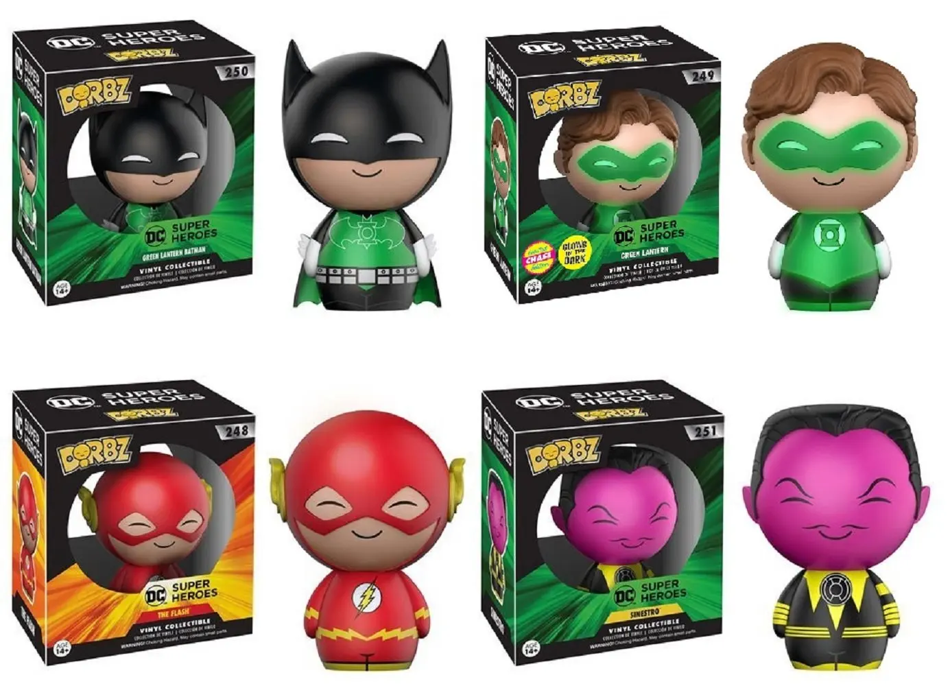 Эксклюзивный официальный Funko Dorbz DC супер герои: Зеленый Фонарь Бэтмен вспышка